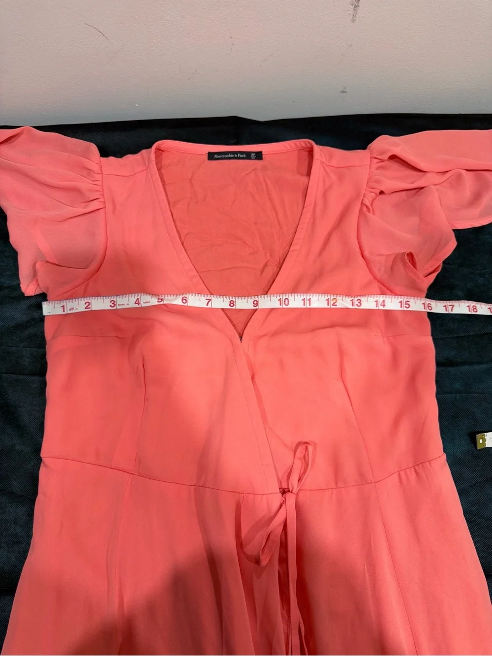 🔥Abercrombie & Fitch Women's Coral Pink V-Neck Dress Tunic Size S EC🔥